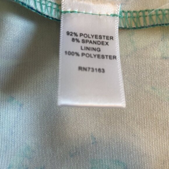 Spense Turquoise Blue Fit & Flare Dress Size 10 Sleeveless Tropical Hawaiian - Picture 8 of 12